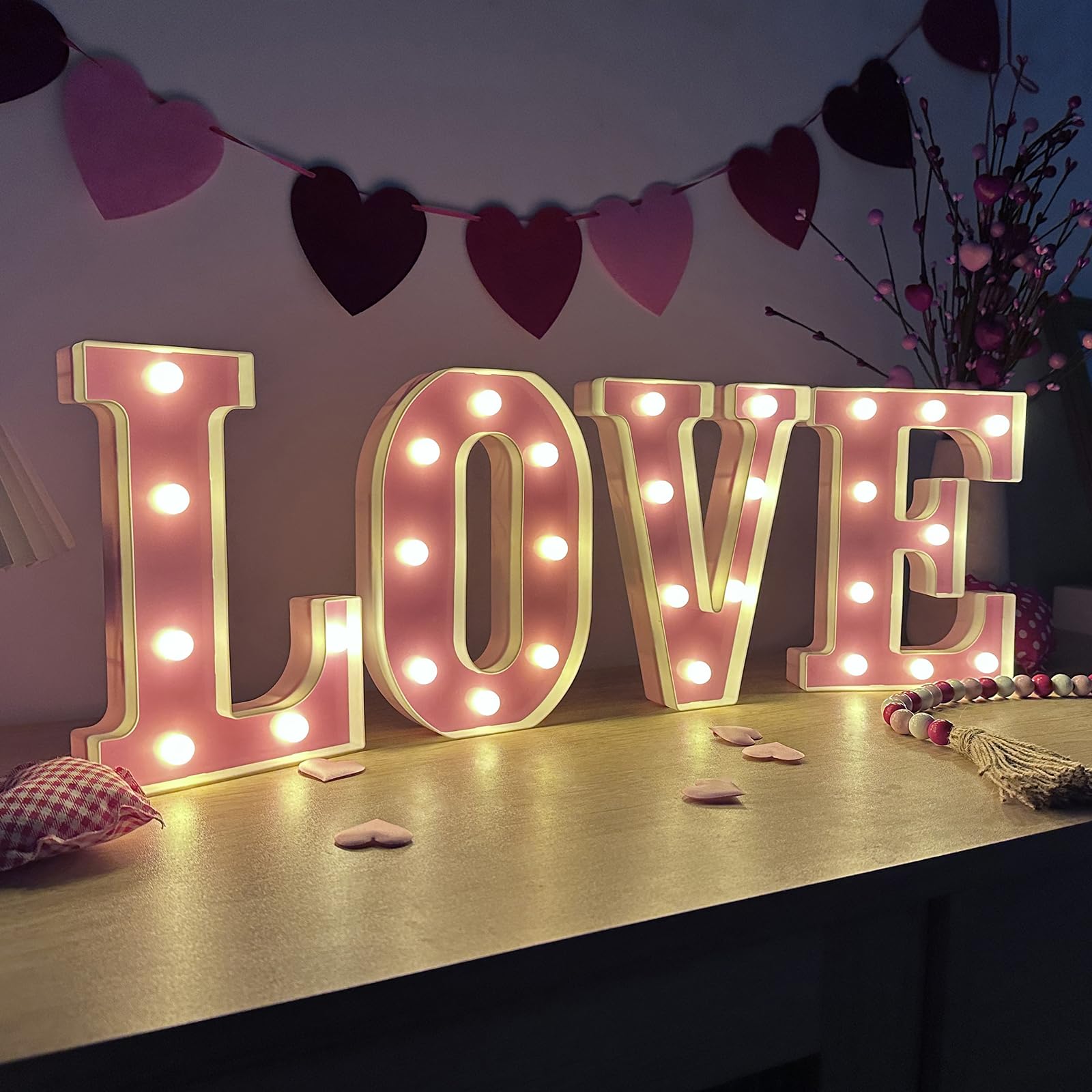 Amazon.com: Valentines Day Decorations -4 LED Marquee Light Up